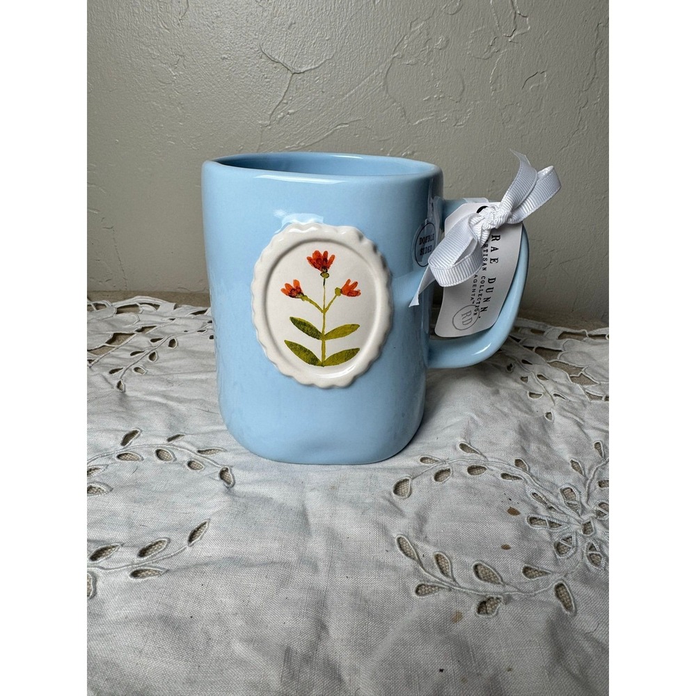 Rae Dunn blue mug Grateful for Every Little Thing Coffee